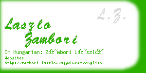laszlo zambori business card